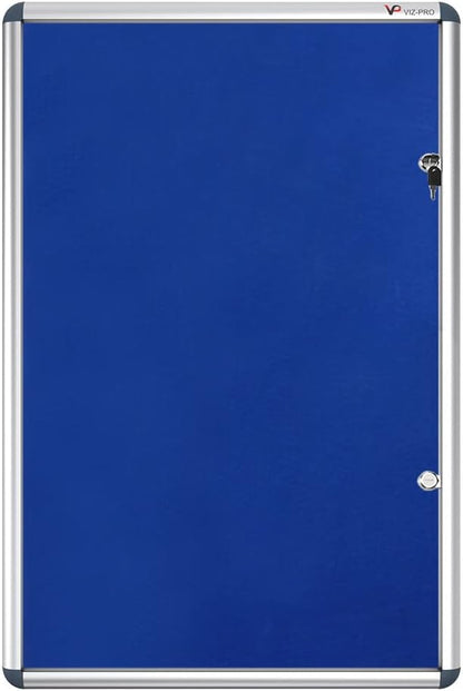 VIZ-PRO Tamperproof Lockable Noticeboard Class 1 Aluminium Framed 120 x 90 cm