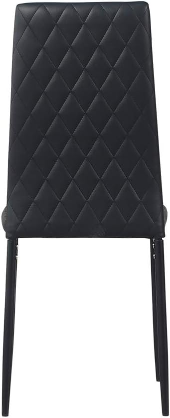 Diamond Dining Chairs,Faux Leather Metal Legs High Back Seat Home Kitchen Dining Room Chairs (8, Black)