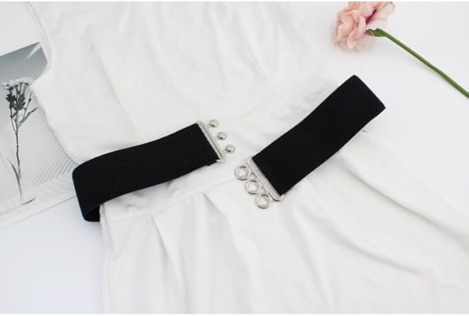 Women's Vintage Wide Elastic Belt – Stretch Waist Belt for Dresses, Shirts & Jumpsuits