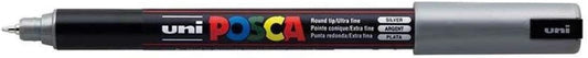 Posca Silver Paint Marker Pen 0.7mm Ultra Fine Tip for Glass, Metal, Plastic, Wood