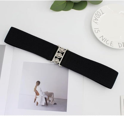 Women's Vintage Wide Elastic Belt – Stretch Waist Belt for Dresses, Shirts & Jumpsuits