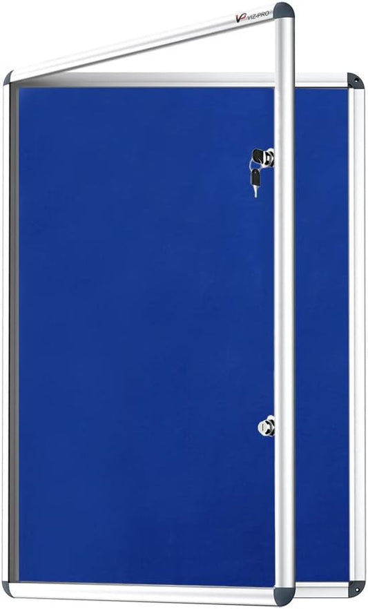 VIZ-PRO Tamperproof Lockable Noticeboard Class 1 Aluminium Framed 120 x 90 cm