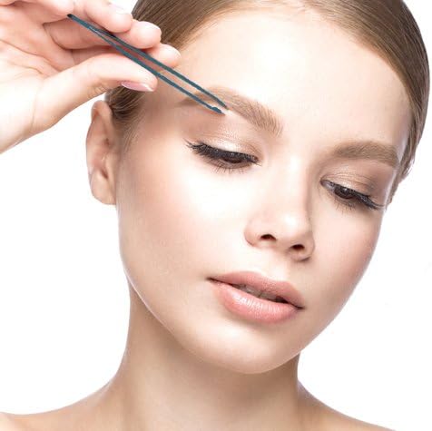 Cliganic Blue Slant Tip Eyebrow Tweezers – Precision Stainless Steel for Men & Women