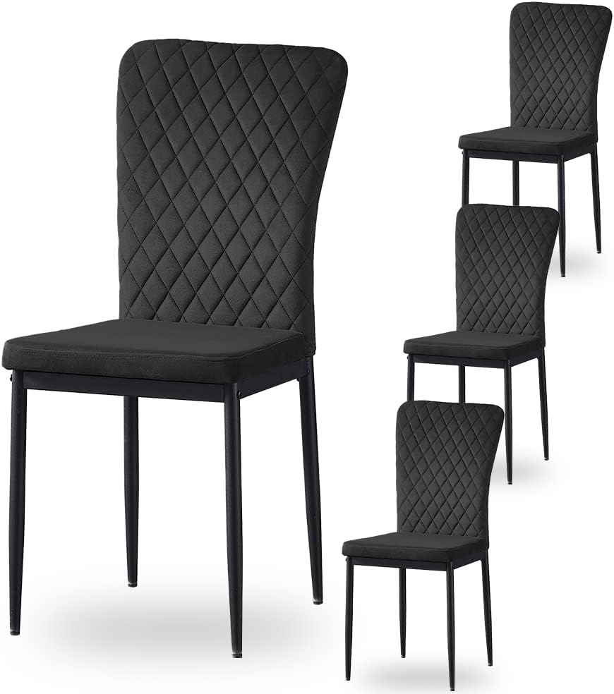 Modern Upholstered Dining Chairs Set of 4/6/8 – High Back, Metal Legs, Multi-Color