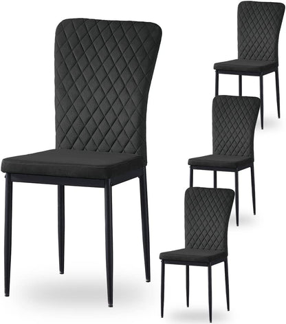 Modern Upholstered Dining Chairs Set of 4/6/8 – High Back, Metal Legs, Multi-Color