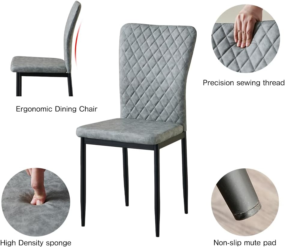 Modern Upholstered Dining Chairs Set of 4/6/8 – High Back, Metal Legs, Multi-Color