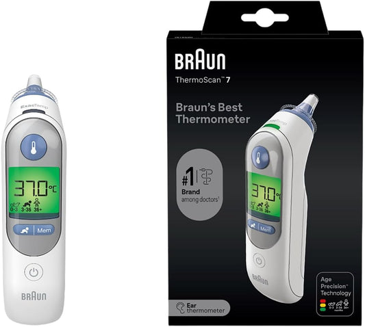 Braun ThermoScan 7 Ear Thermometer – Age Precision, Digital, Baby & Infant Safe