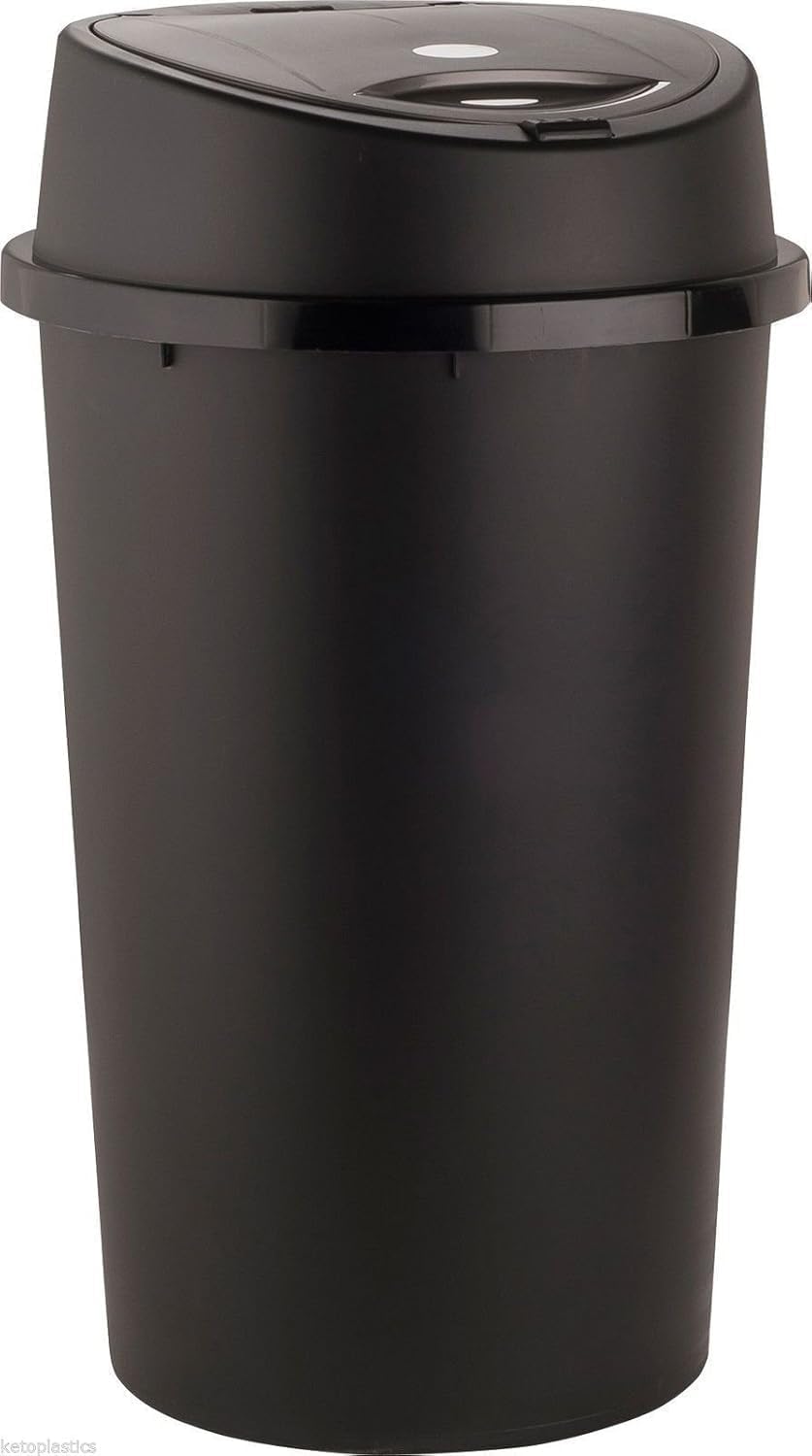 Easy Shopping TOUCH BIN 45L 45 Litre Colour Bin Home Garden Office School Kitchen Top Bin Removable Lid (Black)