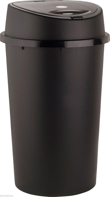 Easy Shopping TOUCH BIN 45L 45 Litre Colour Bin Home Garden Office School Kitchen Top Bin Removable Lid (Black)