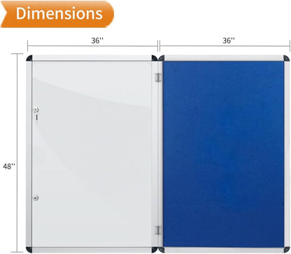 VIZ-PRO Tamperproof Lockable Noticeboard Class 1 Aluminium Framed 120 x 90 cm
