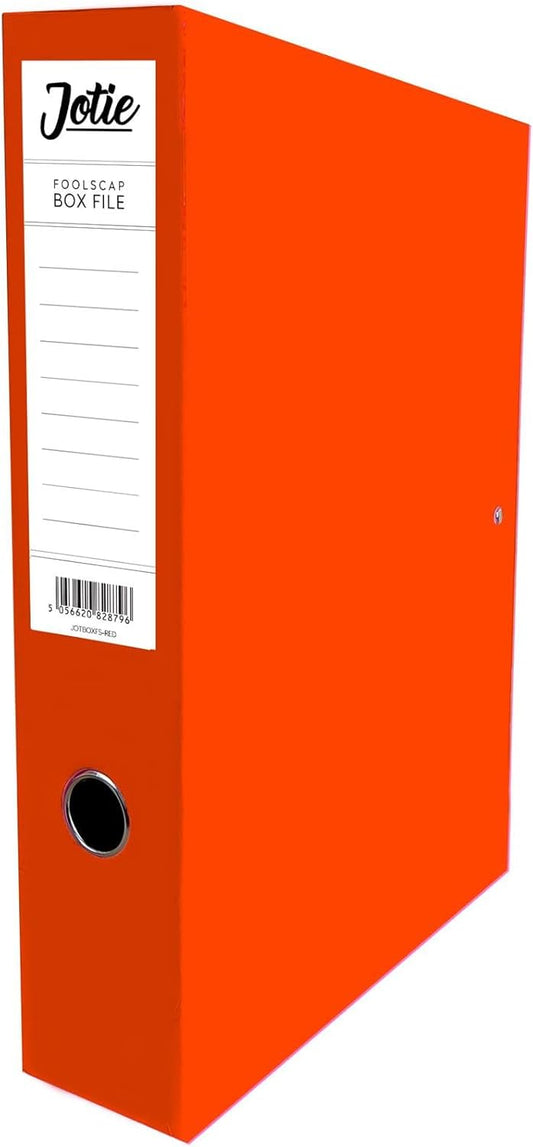Red Box File with Lock & Ring Pull – 75mm Spine, Office Document Organizer A4/Foolscap
