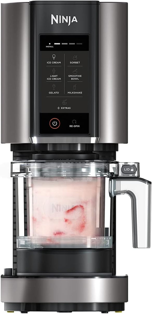 Ninja CREAMi Ice Cream & Dessert Maker – 7-in-1, 3 Tubs, 1.4L, Black/Silver