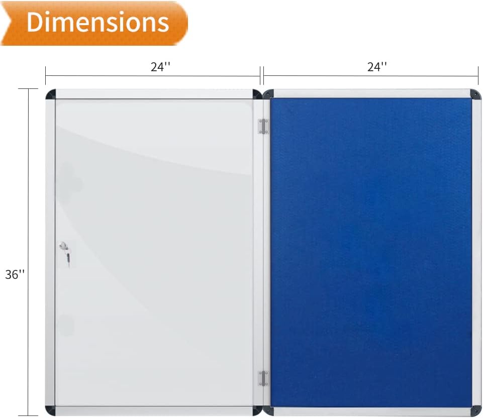 Viz-Pro Indoor Tamperproof Lockable Noticeboard 900X600mm