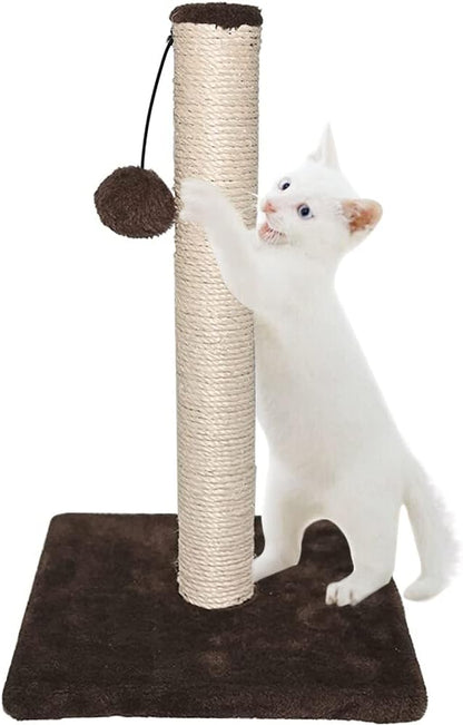 Ram® 42cm Cat Scratching Post – Tall Cat Tree Tower for Kittens & Adult Cats – Brown