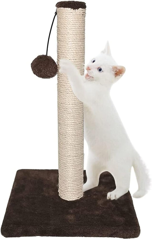 Ram® 42cm Cat Scratching Post – Tall Cat Tree Tower for Kittens & Adult Cats – Brown