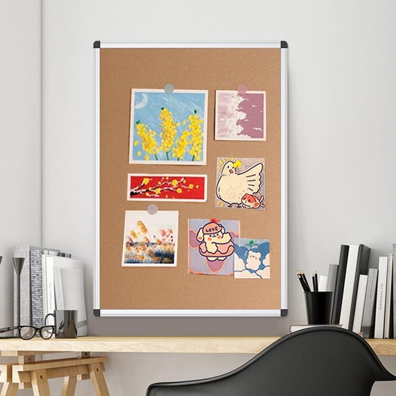 VIZ-PRO 120x90 cm Cork Notice Board with Silver Aluminum Frame