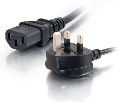 C2G 1M UK Power Cable – IEC C13 to BS1363 Kettle Lead Cord – 3ft, Black
