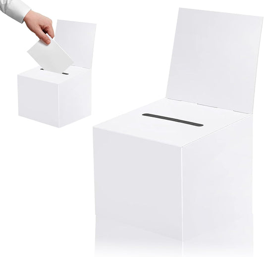 Ballot Box,Suggestion Box,Foldable Cardboard Ballot Boxes,Feedback Card Boxs,with Slotted Removable Heads,for Donations,Charity Voting Collecting Fundraising Party Raffle Comment Wedding Blessings