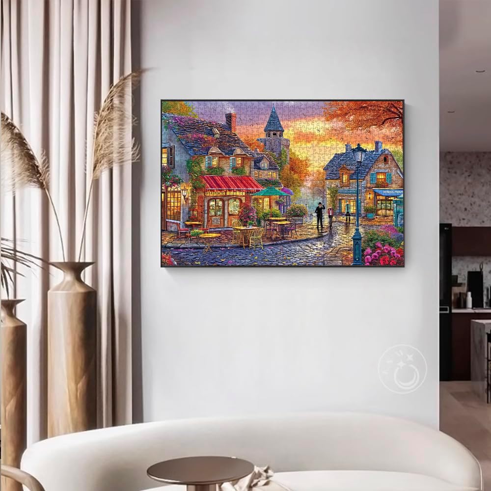 HUADADA Jigsaw Puzzles for Adults 1000 Piece Streets Scene 1000 Piece Jigsaw Puzzles for Adults Jigsaws Challenging Game