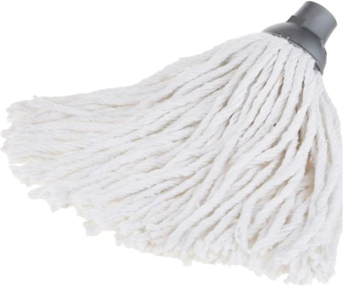 Requisite Needs long cotton floor mop – Looped string mop with detachable head and handle – ergonomic design – lightweight and easy to use – Includes 2 Cotton strings mop heads