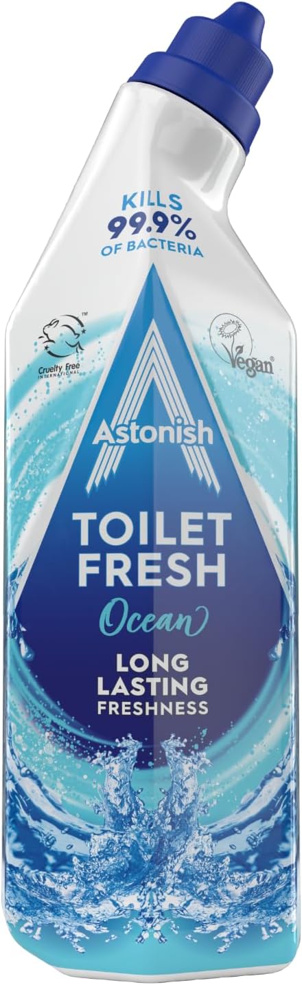 Astonish Toilet Fresh Gel, Kills 99.9% of Bacteria, Limescale Prevention, 750ml, Ocean