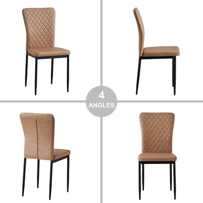 Modern Upholstered Dining Chairs Set of 4/6/8 – High Back, Metal Legs, Multi-Color