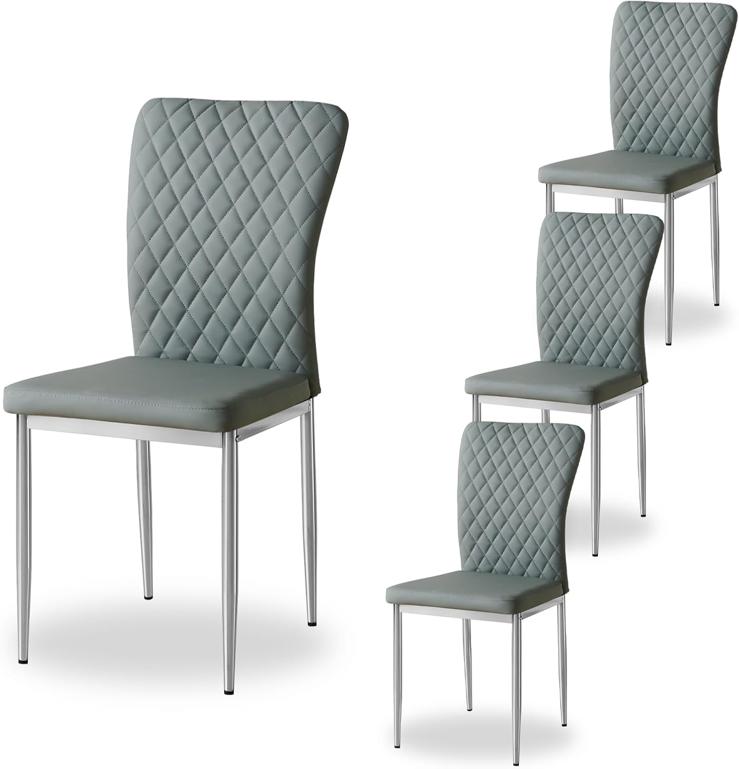 Modern Upholstered Dining Chairs Set of 4/6/8 – High Back, Metal Legs, Multi-Color