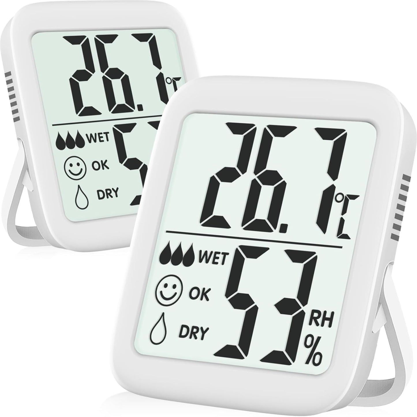 Antonki Digital Room Thermometer & Hygrometer – 2 Pack Indoor Temp Humidity Monitor