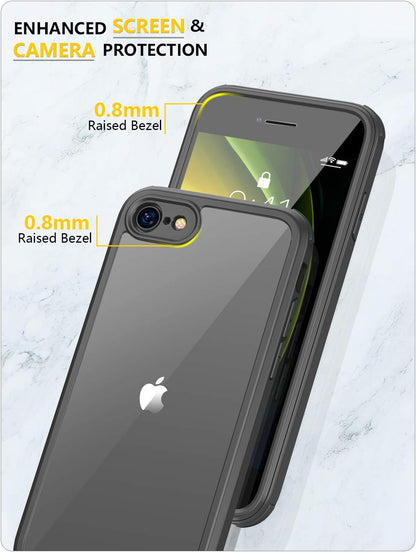 iPhone SE 2020/2022 Case with Glass Protector – 360° Shockproof Transparent Cover
