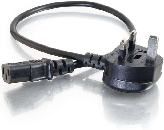 C2G 1M UK Power Cable – IEC C13 to BS1363 Kettle Lead Cord – 3ft, Black
