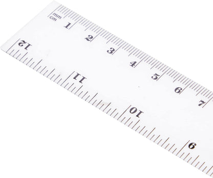 Westcott 6/12-Inch Clear Plastic Ruler – Durable, Lightweight, Easy-to-Read Measurements