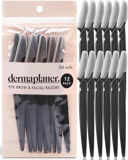 Kitsch Face Razors for Women – Dermaplaning Blades & Eyebrow Shaper (12pcs)