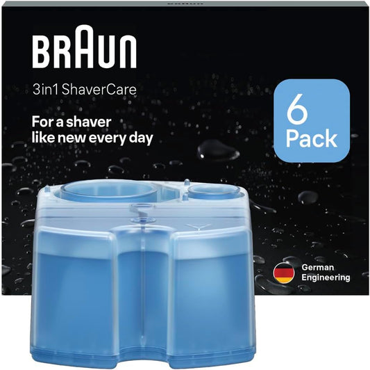 Braun 3in1 SmartCare Shaver Refill Cartridges – Cleans 10x Better, 6 Pack