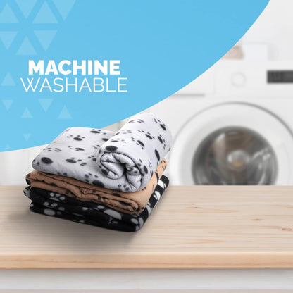 3 Pack Soft Flannel Pet Blankets - Machine Washable, Lightweight, Cozy for Dogs & Cats