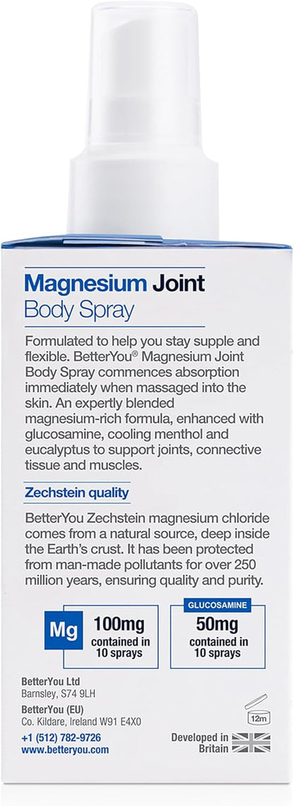 BetterYou Magnesium Joint Spray 100ml – Glucosamine for Muscle & Joint Relief