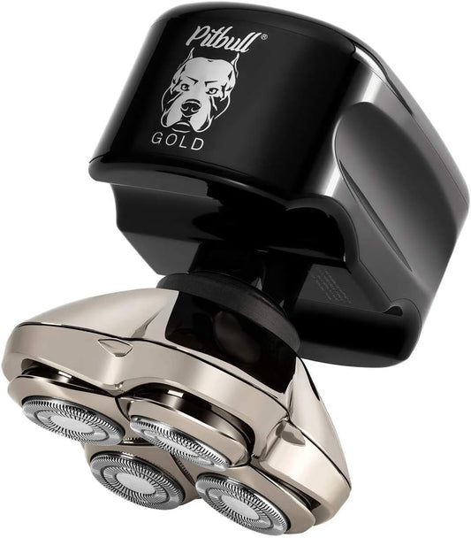Skull Shaver Pitbull Gold PRO 4D Rotary Head Shaver for Men – Wet/Dry, USB Recharge