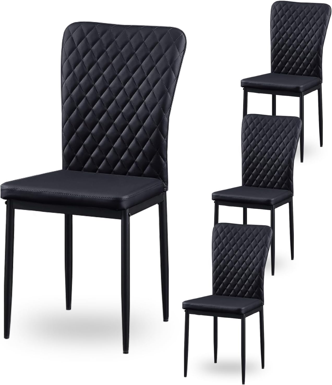 Modern Upholstered Dining Chairs Set of 4/6/8 – High Back, Metal Legs, Multi-Color