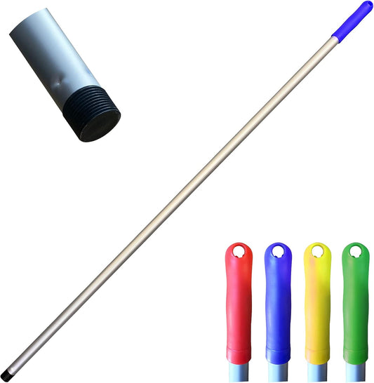 Colour Coded Mop and Broom Handle Replacement – 120cm Long Aluminium Mop and Broom Handle Screw End, Interchangeable That Fits Most Mop (Blue)
