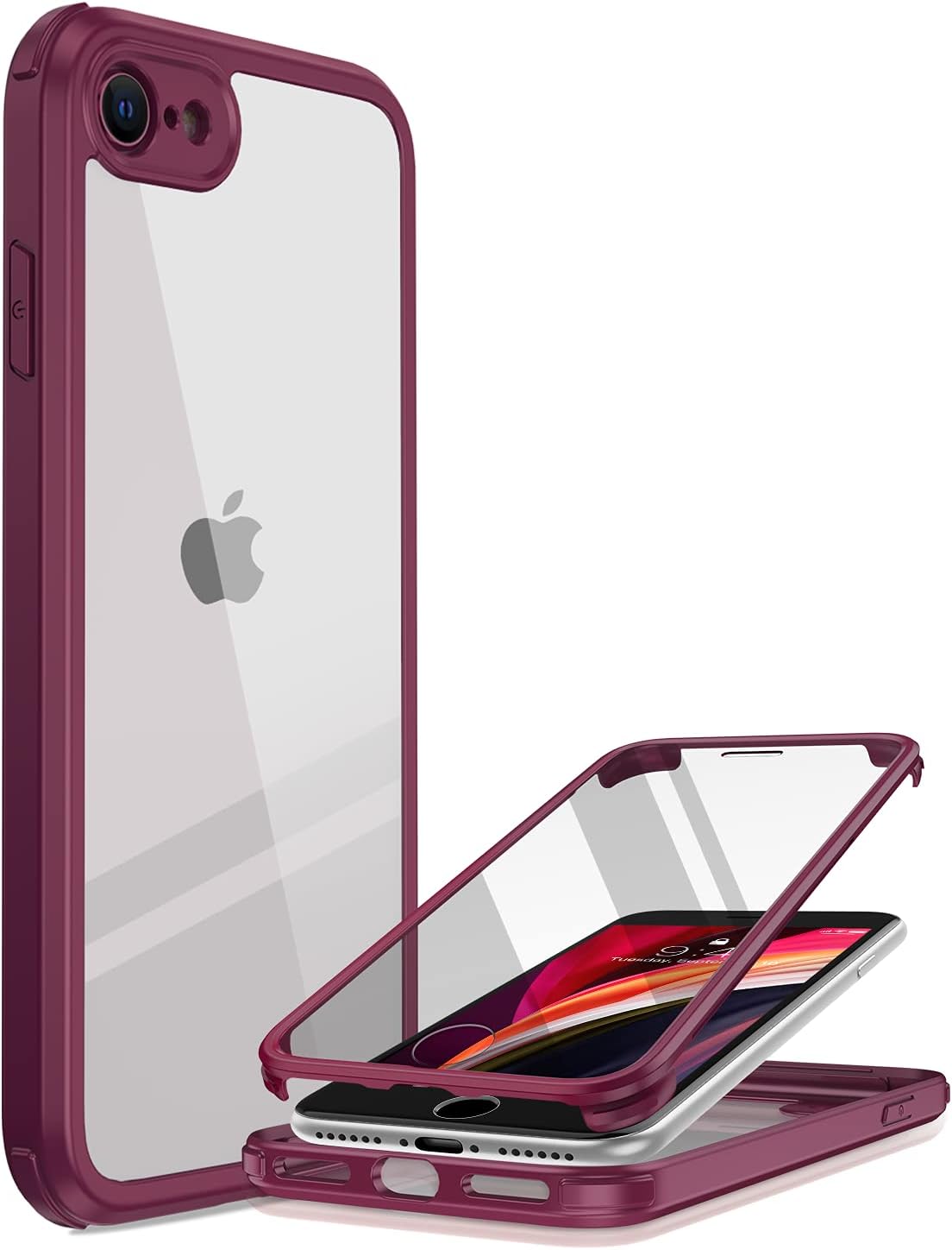 iPhone SE 2020/2022 Case with Glass Protector – 360° Shockproof Transparent Cover