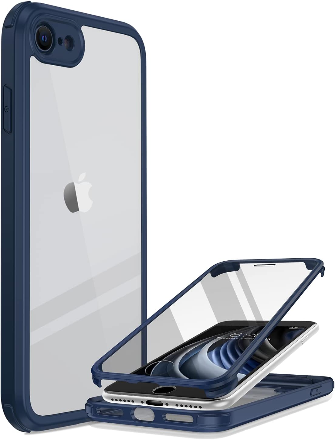 iPhone SE 2020/2022 Case with Glass Protector – 360° Shockproof Transparent Cover