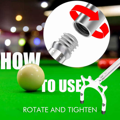 TIHOOK 4 Pcs Billards Cue Stick Bridge, Retractable Billiards Cue with 3 Pcs Removable Brass Bridge Head, Snooker Pool Cue Accessories, Pool Table Accessories for Pool Table (Silver)