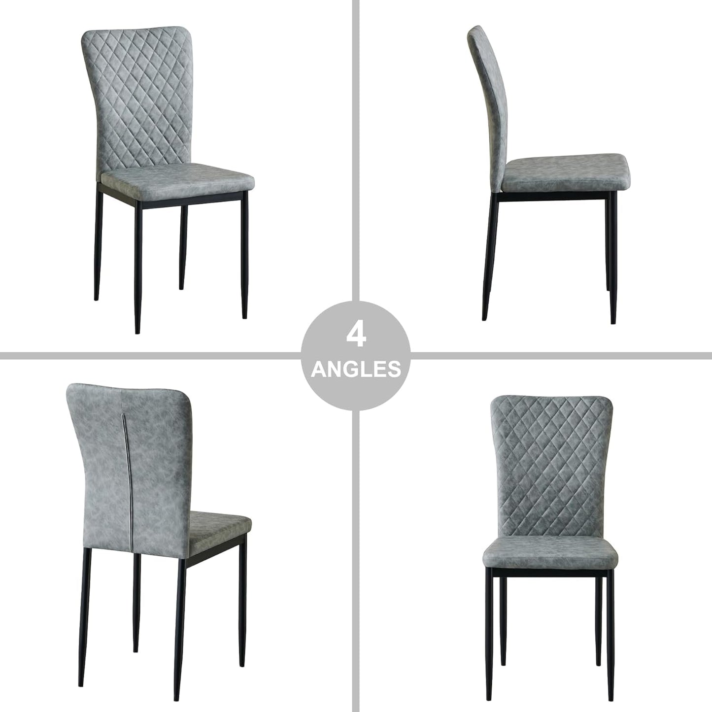 Modern Upholstered Dining Chairs Set of 4/6/8 – High Back, Metal Legs, Multi-Color