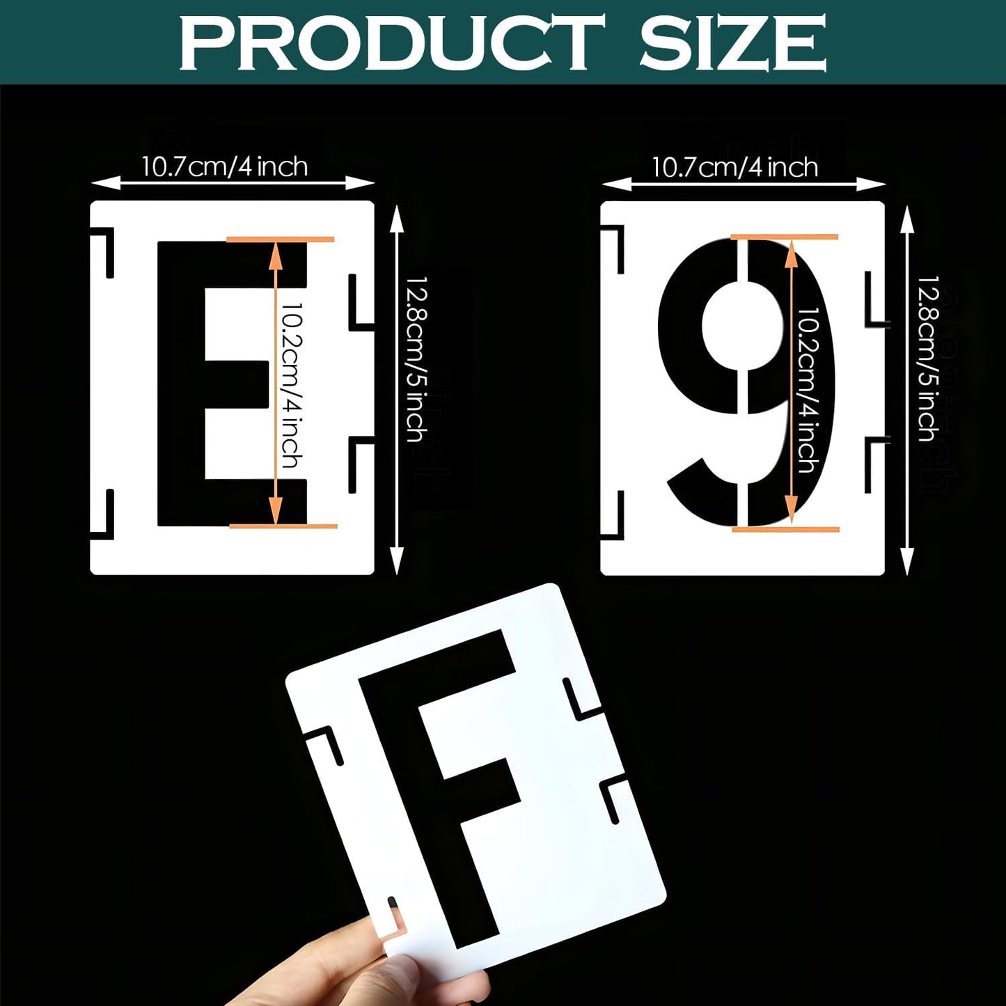 4 Inch Letter and Number Stencils,Letters and Numbers Stencil Kit,42 Pcs Reusable Alphabet Templates Interlocking Stencil Kit for Painting on Wood,Wall,Fabric,Rock,Sign,DIY Art Projects(4INCH/42PCS)