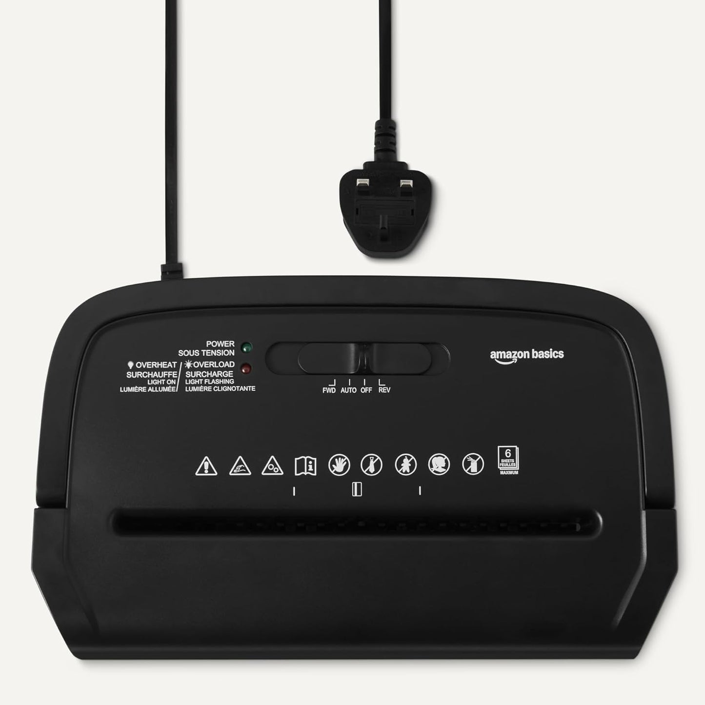 Amazon Basics 6-Sheet Cross-Cut Paper Shredder and Credit Card Shredder, 14L, Black