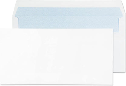 Blake Purely Everyday Self-Seal Wallet Envelopes, DL Size (110 x 220 mm), 90 gsm, White – Pack of 100