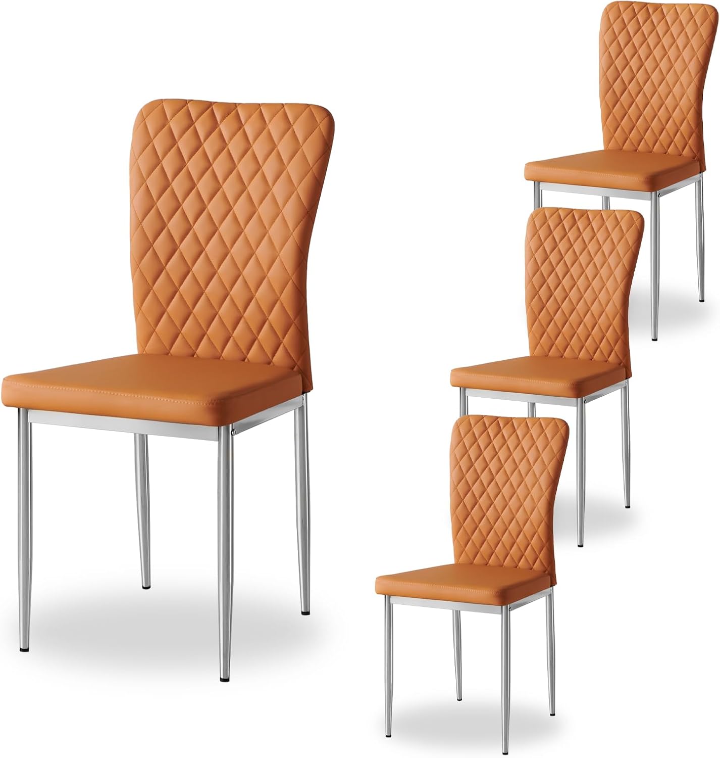 Modern Upholstered Dining Chairs Set of 4/6/8 – High Back, Metal Legs, Multi-Color