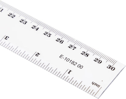 Westcott 6/12-Inch Clear Plastic Ruler – Durable, Lightweight, Easy-to-Read Measurements