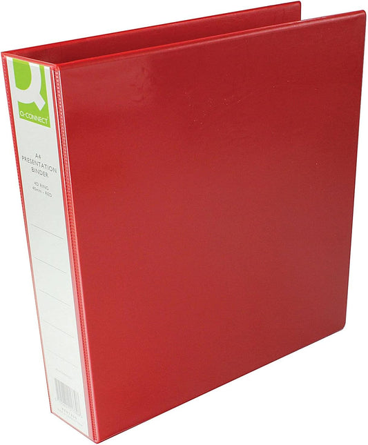 Q-Connect A4 40mm Presentation 4d-Ring Binder - Red