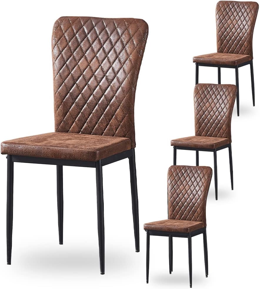 Modern Upholstered Dining Chairs Set of 4/6/8 – High Back, Metal Legs, Multi-Color