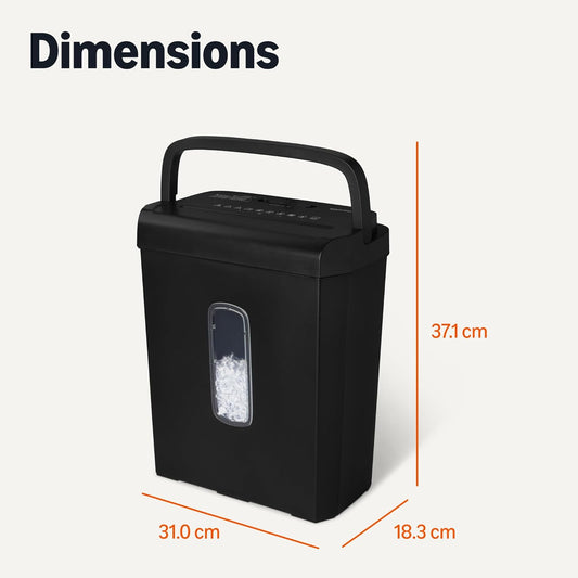 Amazon Basics 6-Sheet Cross-Cut Paper Shredder and Credit Card Shredder, 14L, Black